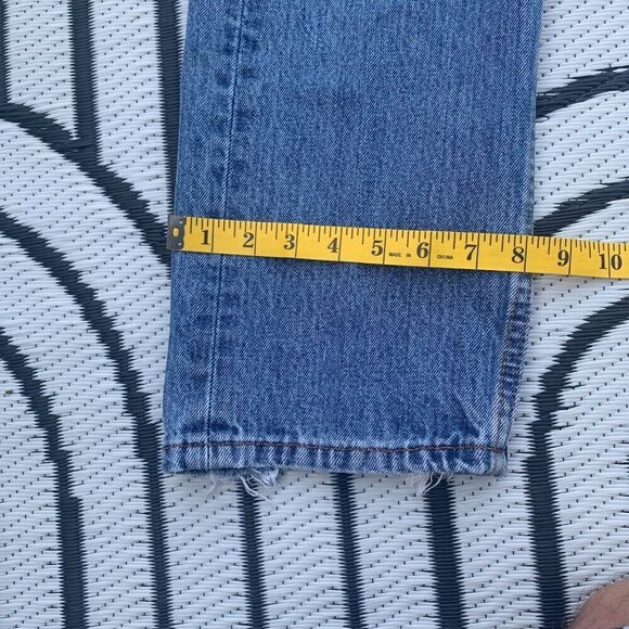 Levi's 505 Regular Straight Leg Distressed Denim Jeans - Picture 11 of 11